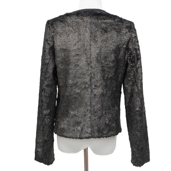 Anthropologie Elevenses Black Metallic Jacket Size Small - Picture 3 of 10